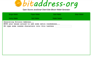Bitaddress.orgの画面